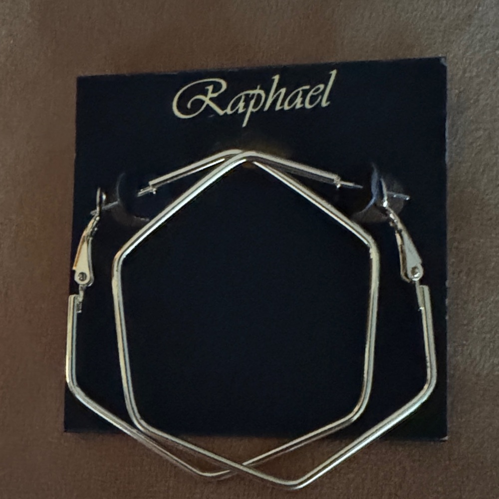 Rapha Gold Hexagon Hoop Earrings